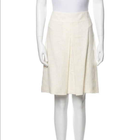 Dolce & Gabbana Knee-Length Cream color Linen Skirt. US 4/S UK 40 - Picture 1 of 3